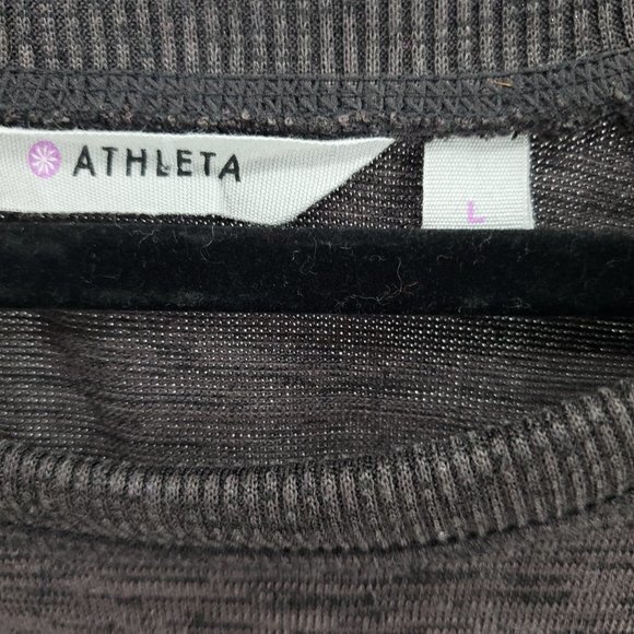 Athleta Blissful Sharkbite Long Sleeve Side Zip Top L Shale Heather Gray - Picture 3 of 16